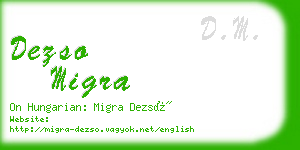 dezso migra business card